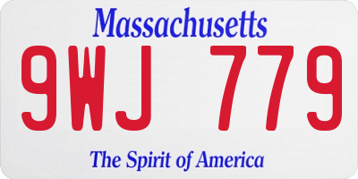 MA license plate 9WJ779