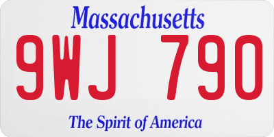 MA license plate 9WJ790