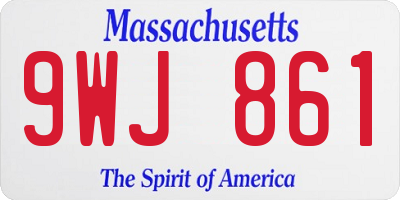 MA license plate 9WJ861