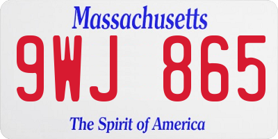 MA license plate 9WJ865