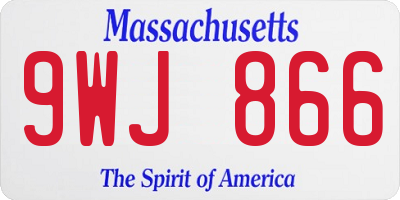 MA license plate 9WJ866