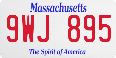 MA license plate 9WJ895