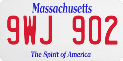 MA license plate 9WJ902