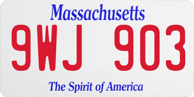 MA license plate 9WJ903