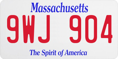 MA license plate 9WJ904