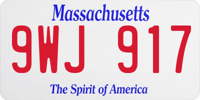 MA license plate 9WJ917