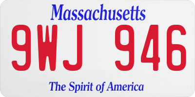 MA license plate 9WJ946