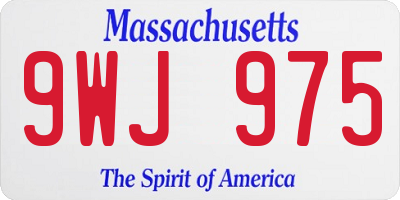 MA license plate 9WJ975