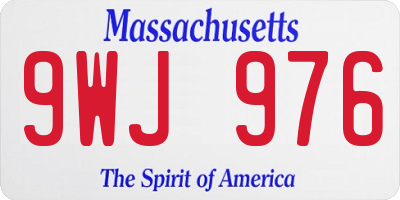 MA license plate 9WJ976