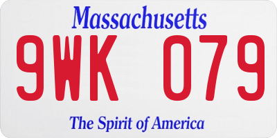 MA license plate 9WK079