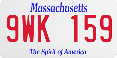 MA license plate 9WK159