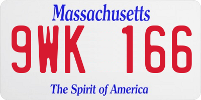 MA license plate 9WK166