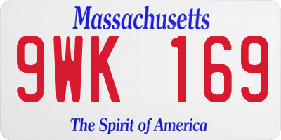 MA license plate 9WK169
