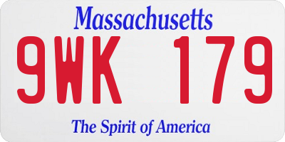 MA license plate 9WK179