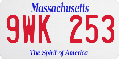 MA license plate 9WK253
