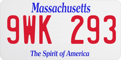 MA license plate 9WK293