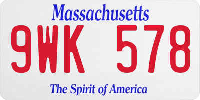 MA license plate 9WK578