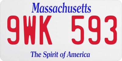 MA license plate 9WK593