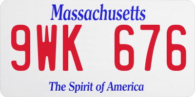 MA license plate 9WK676