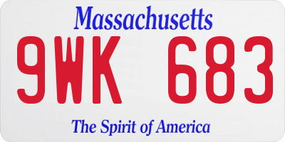 MA license plate 9WK683