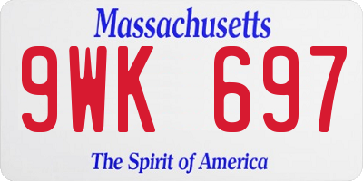 MA license plate 9WK697