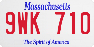 MA license plate 9WK710