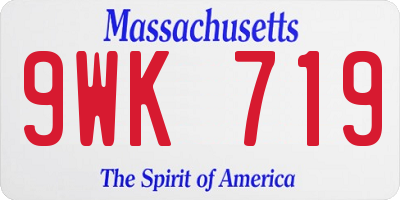 MA license plate 9WK719