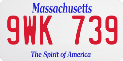 MA license plate 9WK739