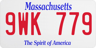 MA license plate 9WK779