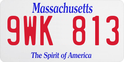 MA license plate 9WK813