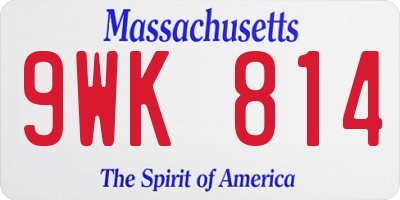 MA license plate 9WK814