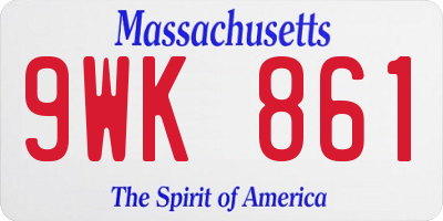 MA license plate 9WK861