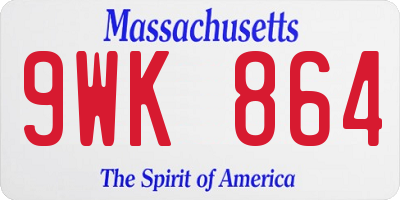 MA license plate 9WK864