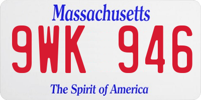 MA license plate 9WK946