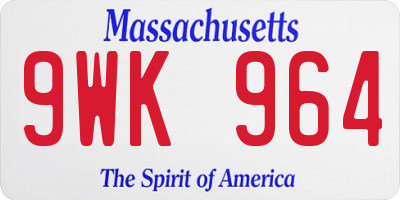 MA license plate 9WK964
