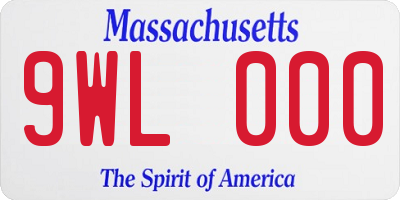 MA license plate 9WL000