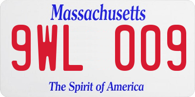 MA license plate 9WL009