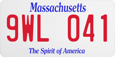 MA license plate 9WL041