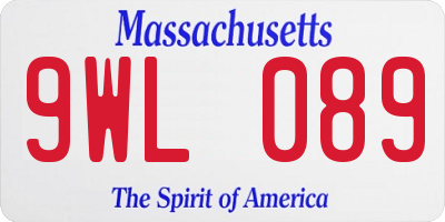 MA license plate 9WL089