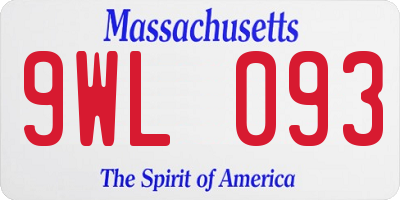 MA license plate 9WL093