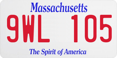 MA license plate 9WL105