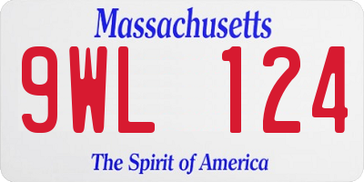 MA license plate 9WL124