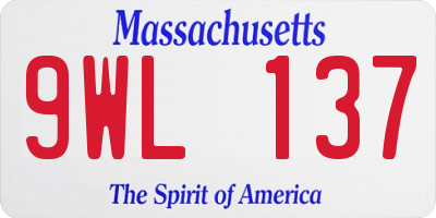 MA license plate 9WL137