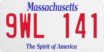 MA license plate 9WL141