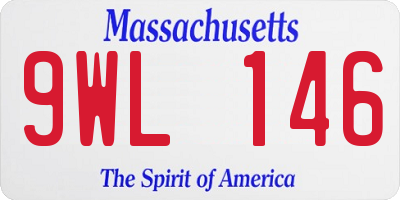 MA license plate 9WL146