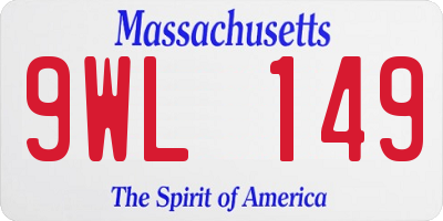 MA license plate 9WL149