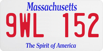 MA license plate 9WL152