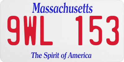 MA license plate 9WL153