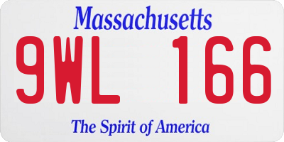 MA license plate 9WL166