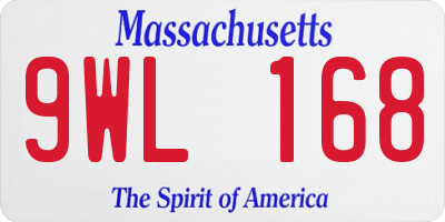 MA license plate 9WL168